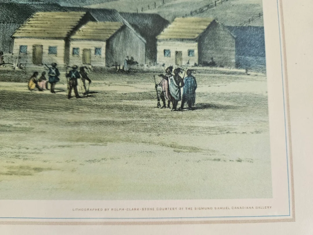 Framed Vintage Fort Vancouver Lithograph Valueable History image indicator(3)