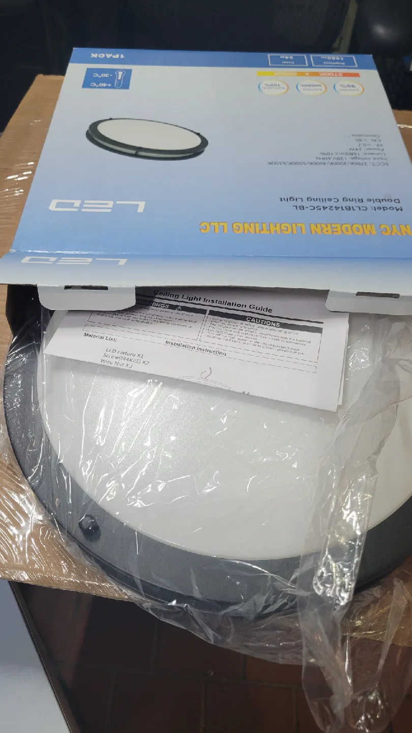 NYC Modern Lighting Double Ring Ceiling Light image indicator(2)