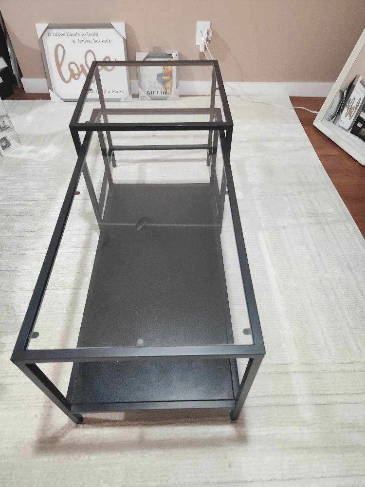 Black Glass Top Coffee Table
