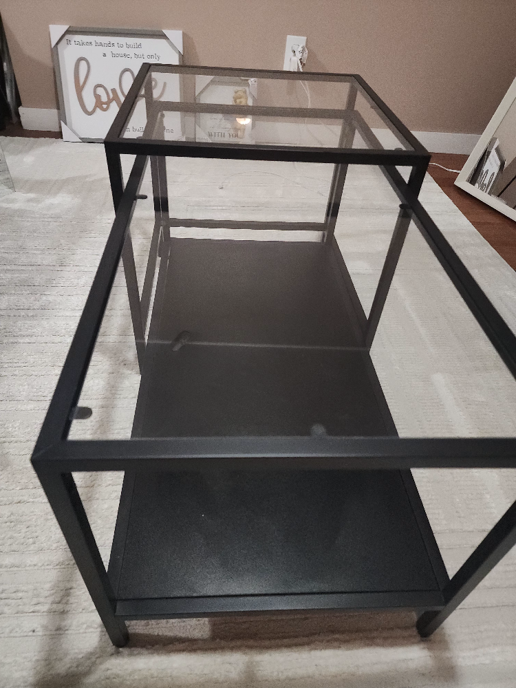 Black Glass Top Coffee Table - photo 2