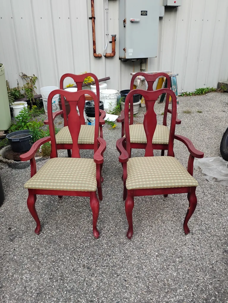 Set of 4 Red Armchairs thumbnail