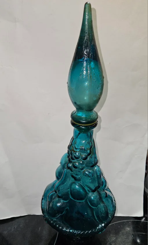 Vintage Blue Glass Genie Bottle thumbnail