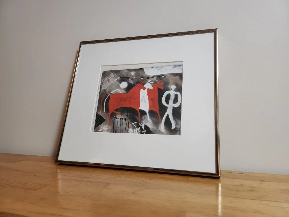 Canadian Framed Art - Red Horse and Figure 🥕 thumbnail