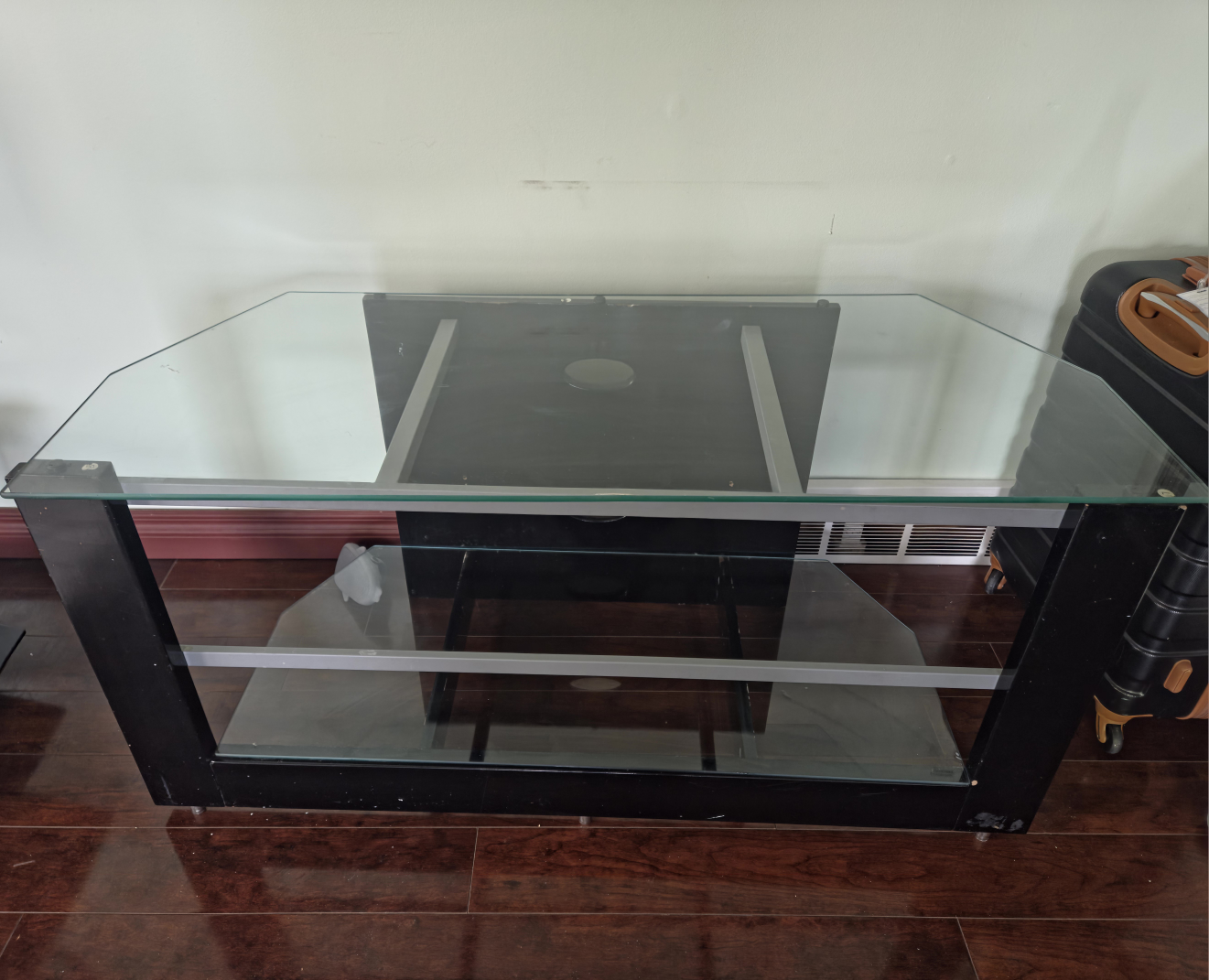 Black Glass Top TV Stand