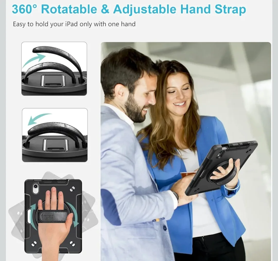 Miesherk Case for iPad Air 13" Screen Protector, 360°, Black image indicator(5)