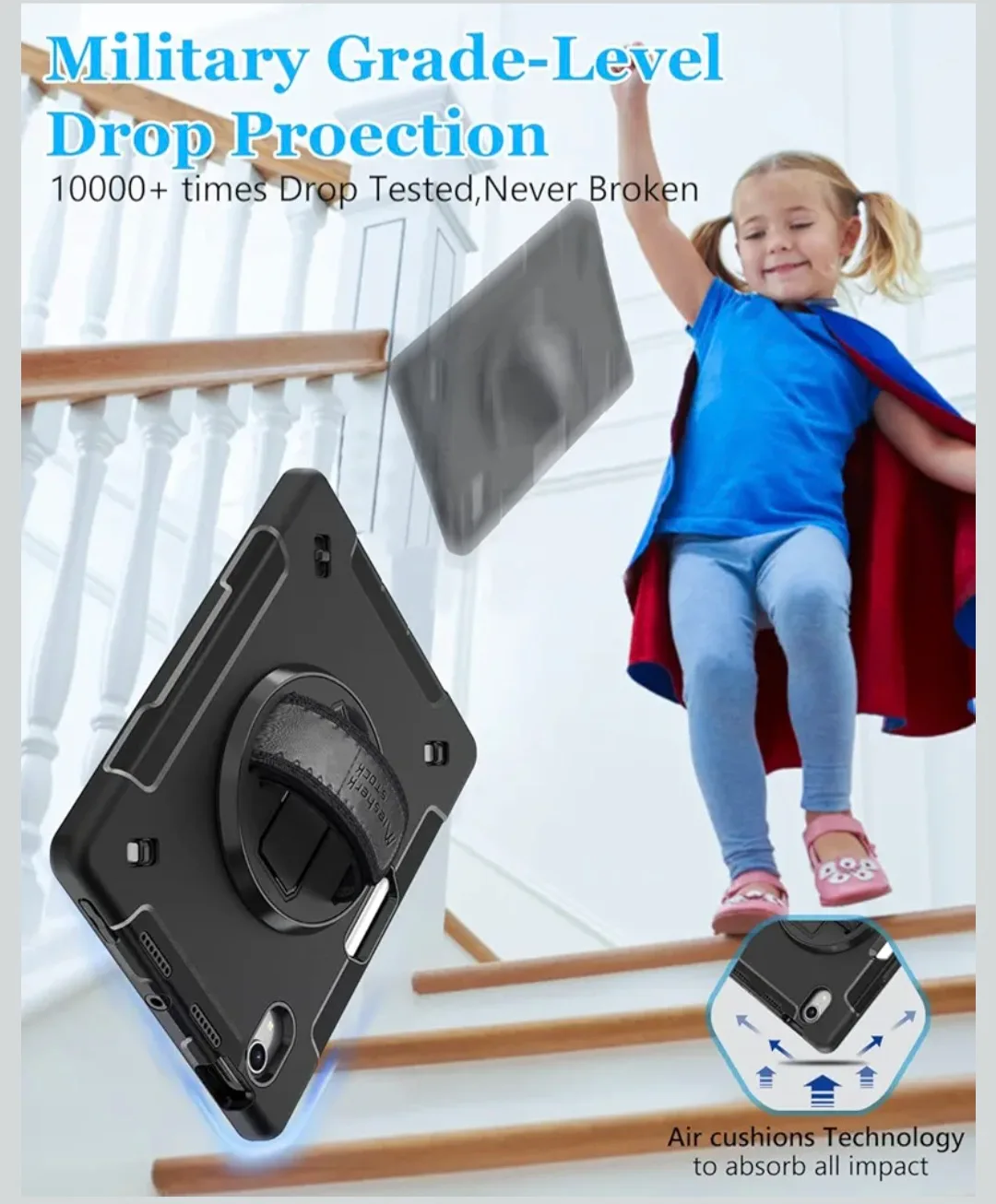 Miesherk Case for iPad Air 13" Screen Protector, 360°, Black image indicator(7)