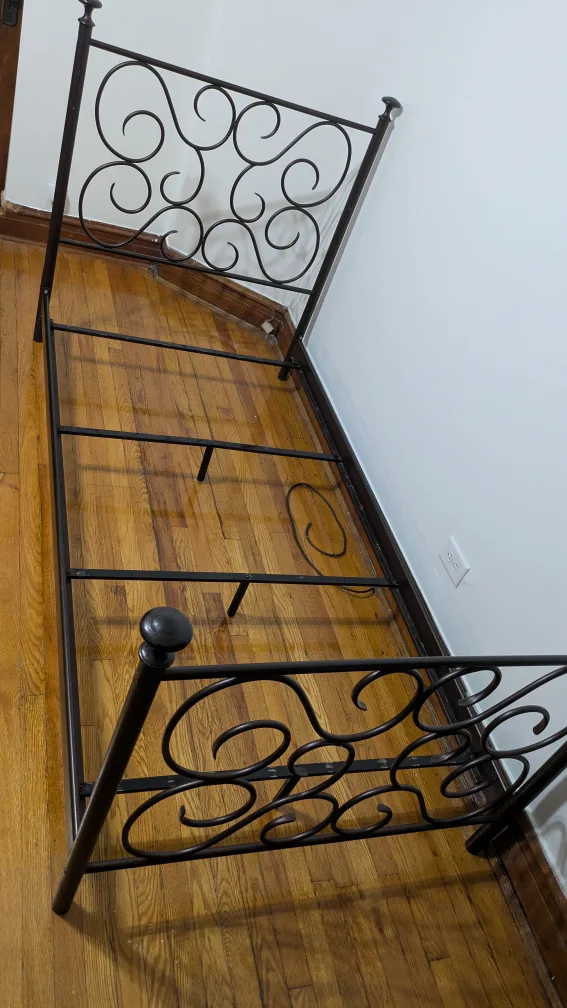 Twin Size Iron Bed Frame with Scroll Design image indicator(7)