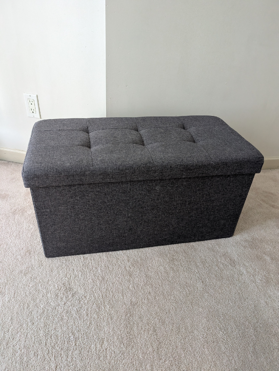 Grey Storage Ottoman Bench