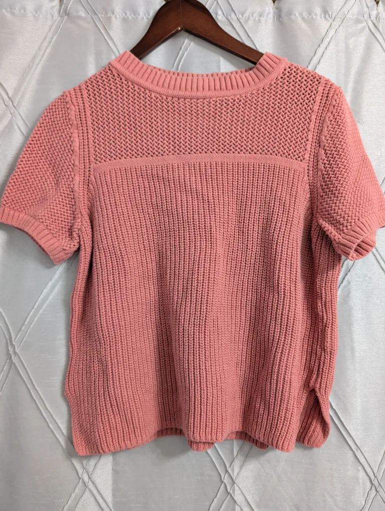 GAP Pink Knit Short Sleeve Top - Size S thumbnail