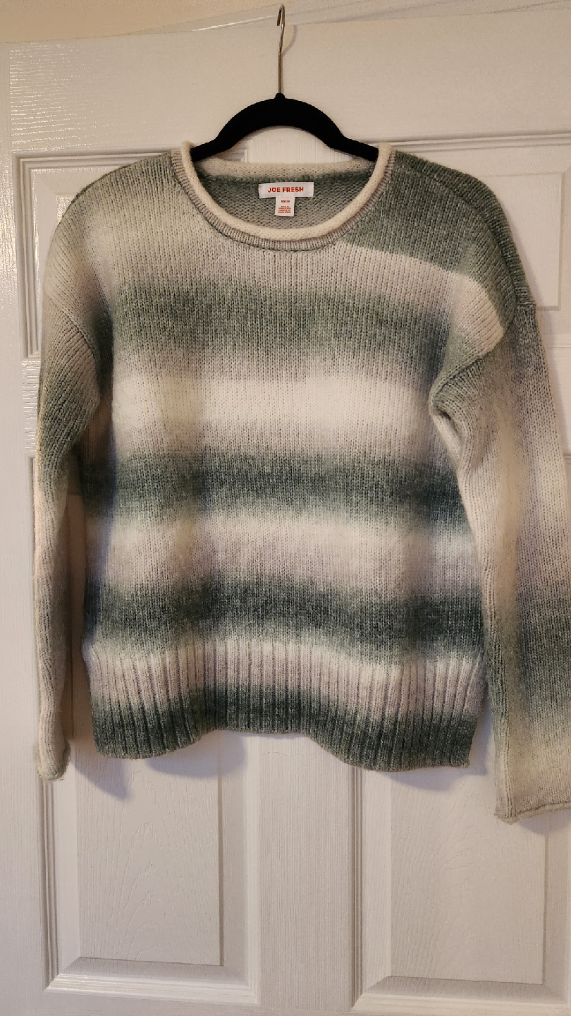 Joe Fresh XS/TP Sweater - Green & White