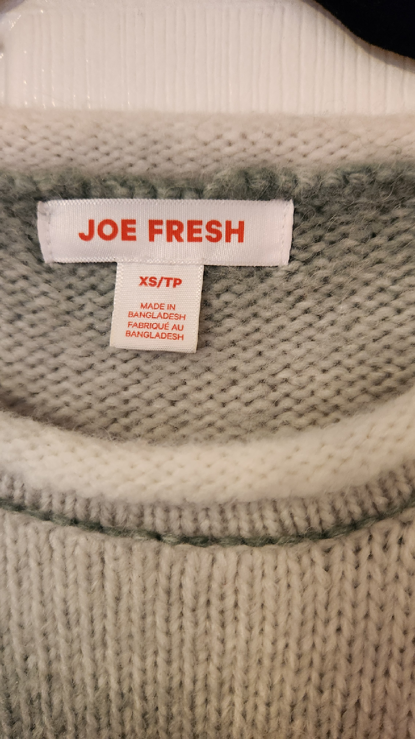 Joe Fresh XS/TP Sweater - Green & White - photo 2