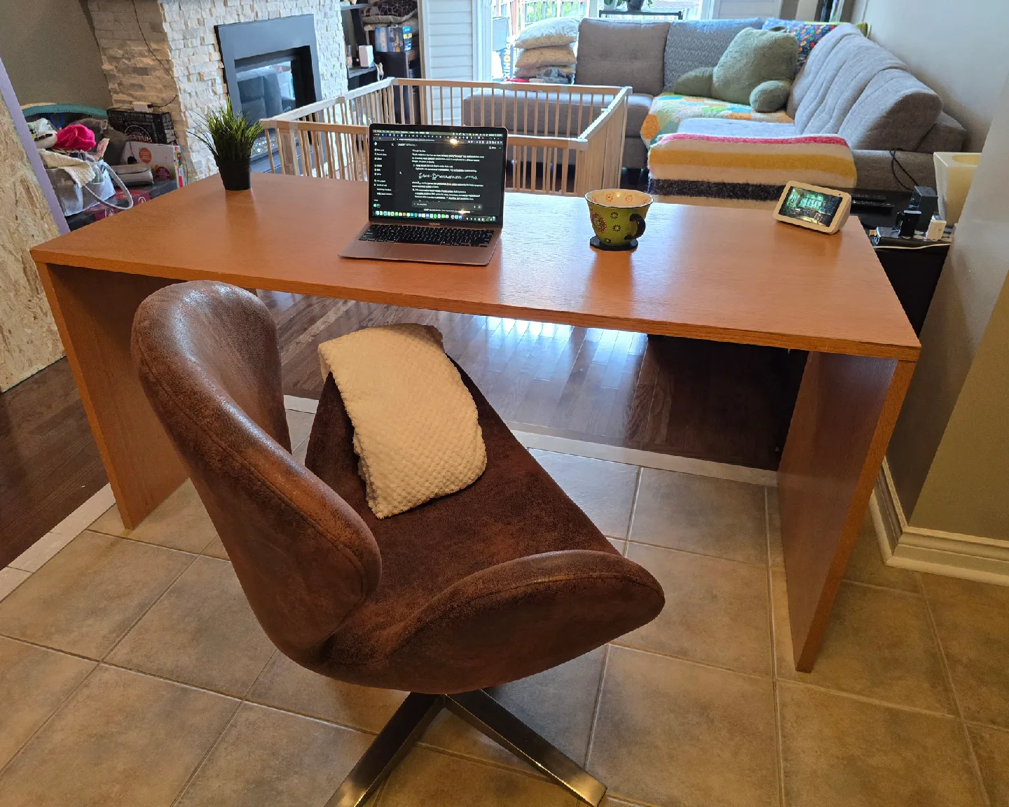 🪵 Vintage IKEA/Idomo Office Desk – Solid White Oak Veneer image indicator(2)