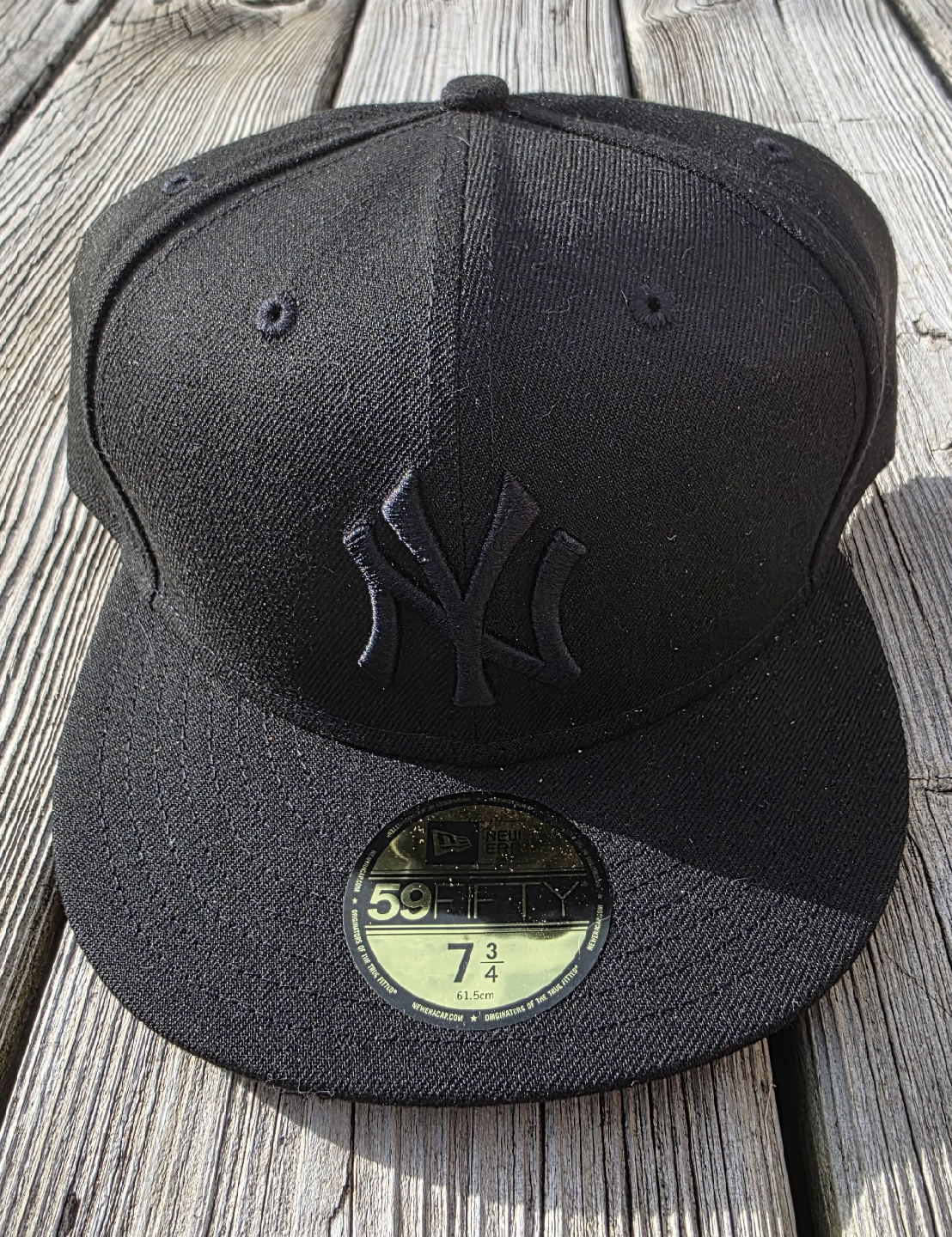 New Era NY Yankees Black Fitted Hat Size 7 ¾ - New! - photo 2