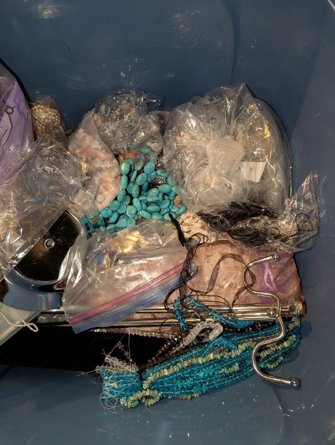 Lot of Assorted Beads, Jewelry-Making Supplies & Storage Bags thumbnail