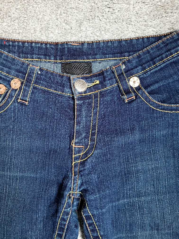 True Religion low rise flare jeans Y2K image indicator(3)