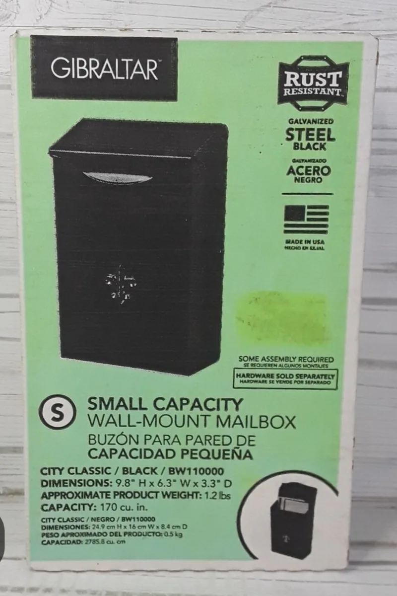 Gibraltar BW110000 Small Wall-Mount Mailbox - Black image indicator(2)