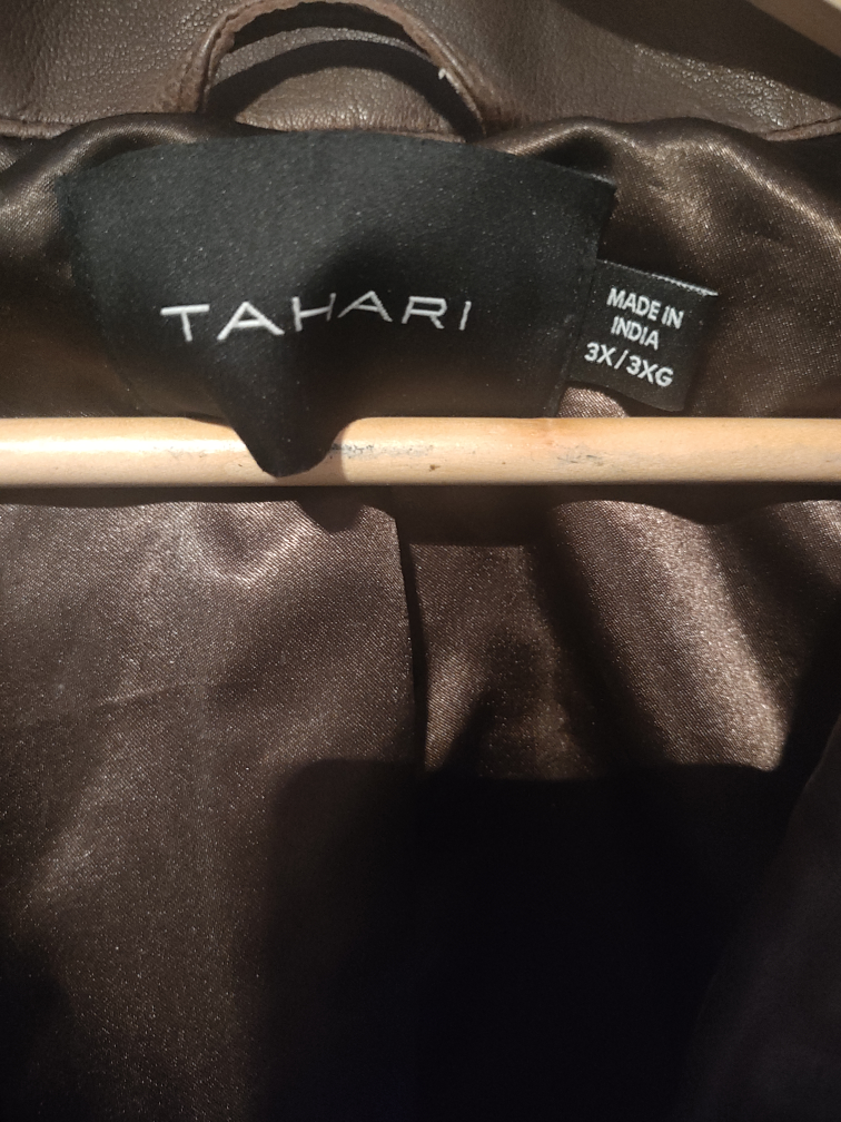 Tahari Chocolate Leather Trench Coat 3X - photo 3