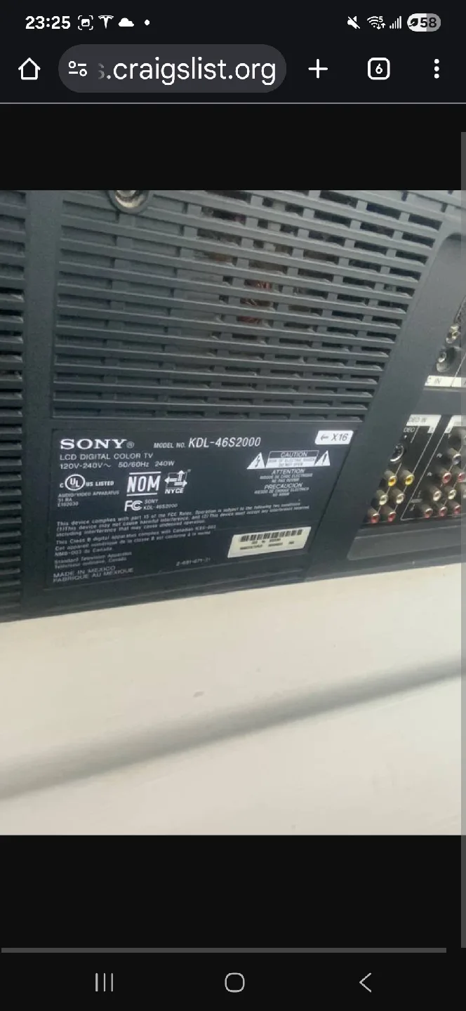 Sony KDL-46S2000 LCD Digital Colour TV thumbnail