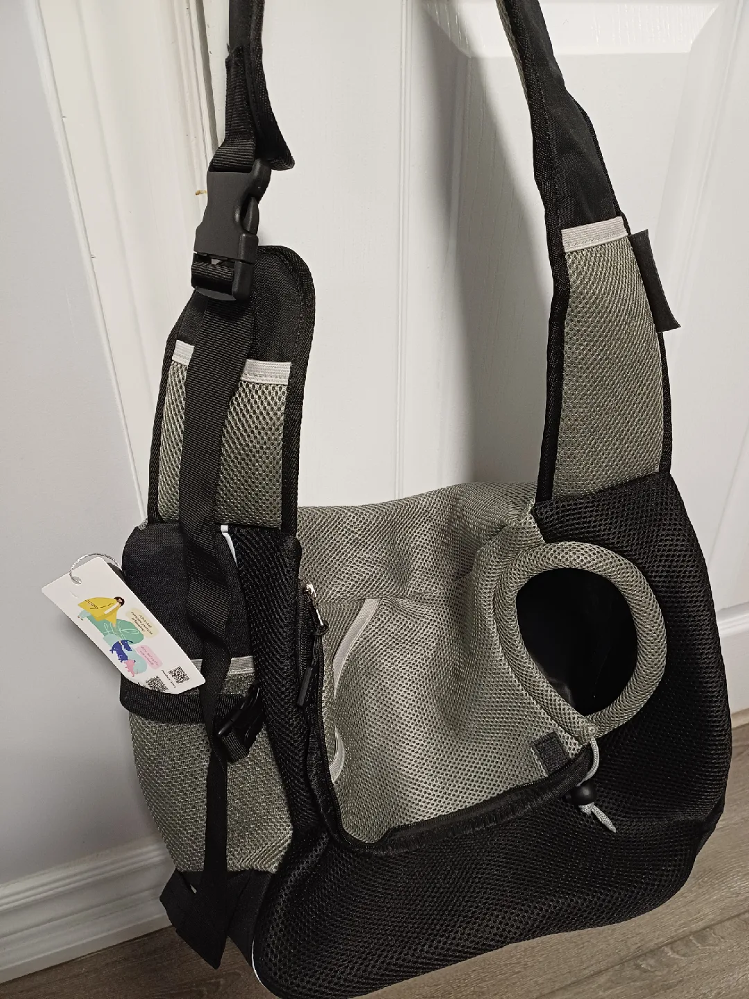 PAWABOO-Pet Carrier Sling Bag - Black & Grey image indicator(9)