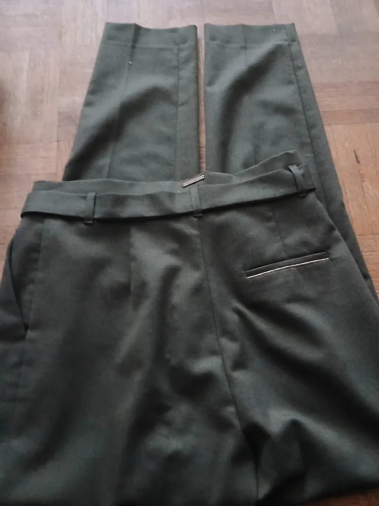 Cop.Copine Olive Green Belted Trousers image indicator(2)