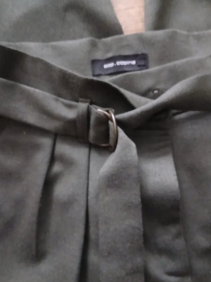 Cop.Copine Olive Green Belted Trousers image indicator(4)