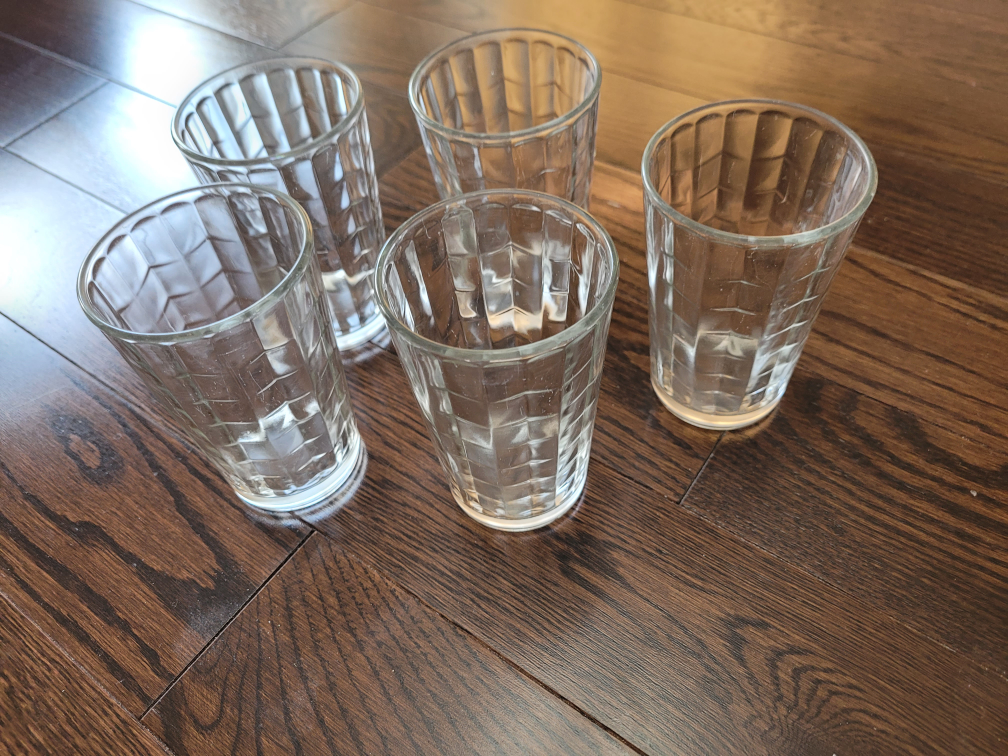 Set of 5 Textured Drinking Glasses