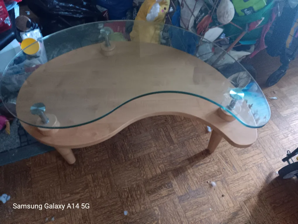 Glass Top Kidney Bean Coffee Table thumbnail