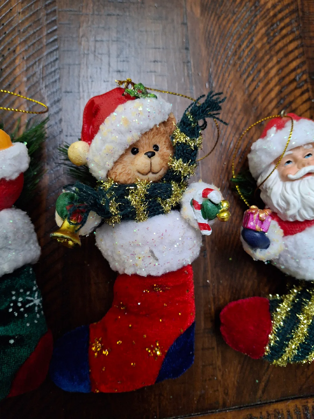 3 vintage Christmas ornaments. image indicator(4)