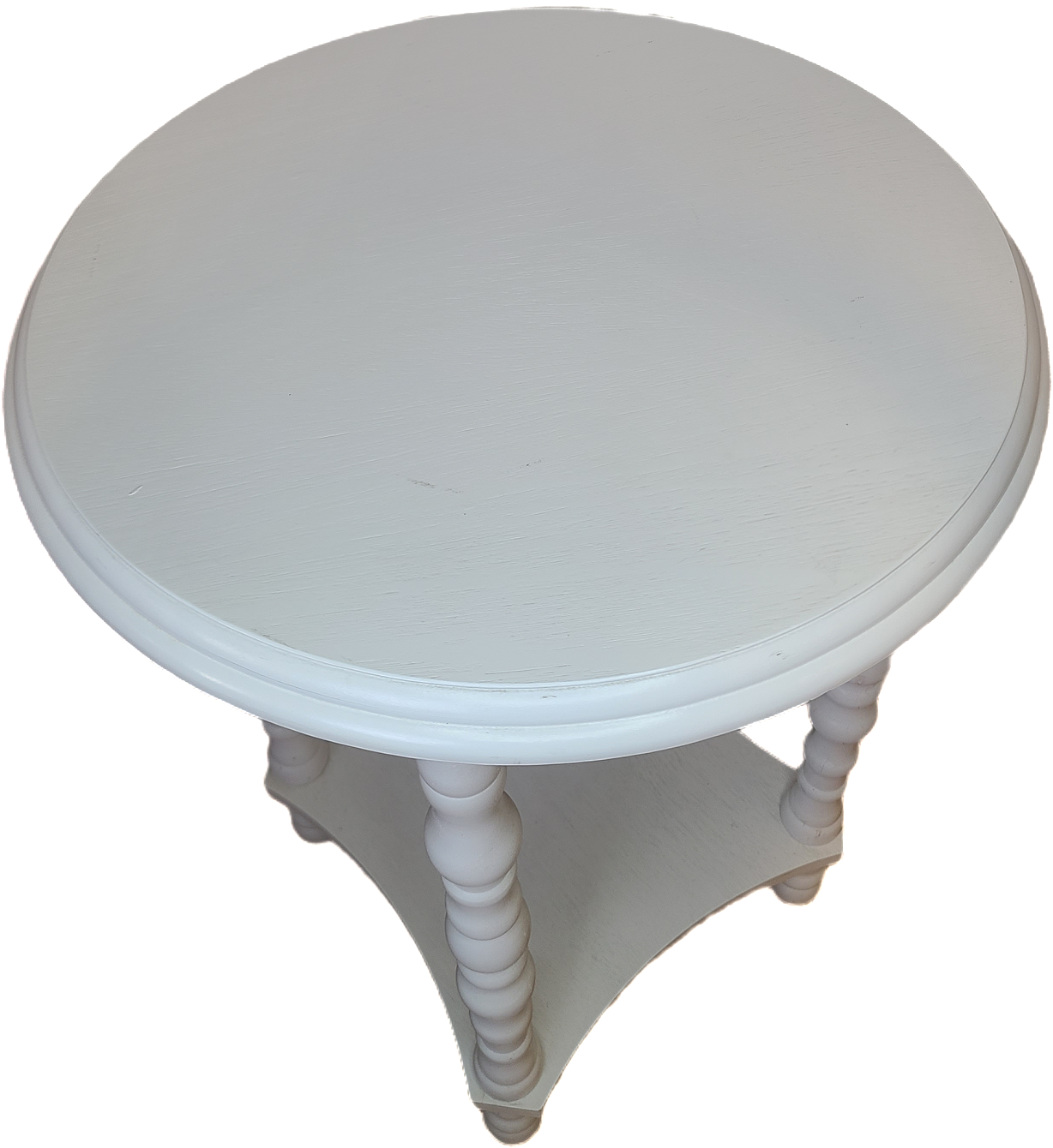 White Round Accent Table - 17" Diameter