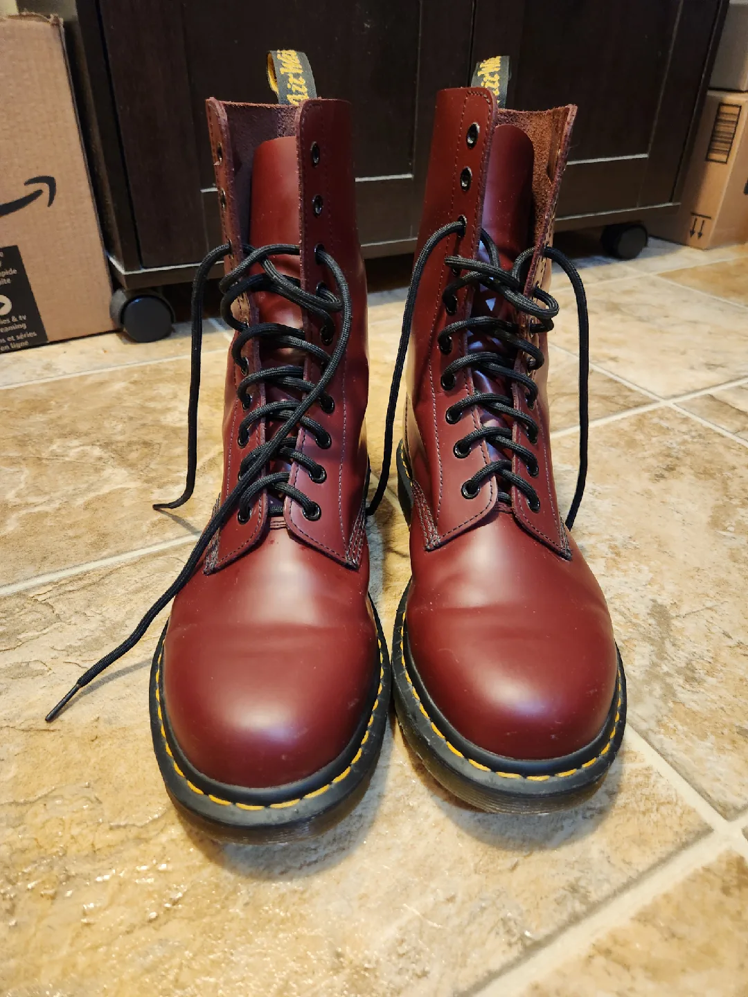 Dr. Martens 1490 Cherry Red Boots - US 10 thumbnail
