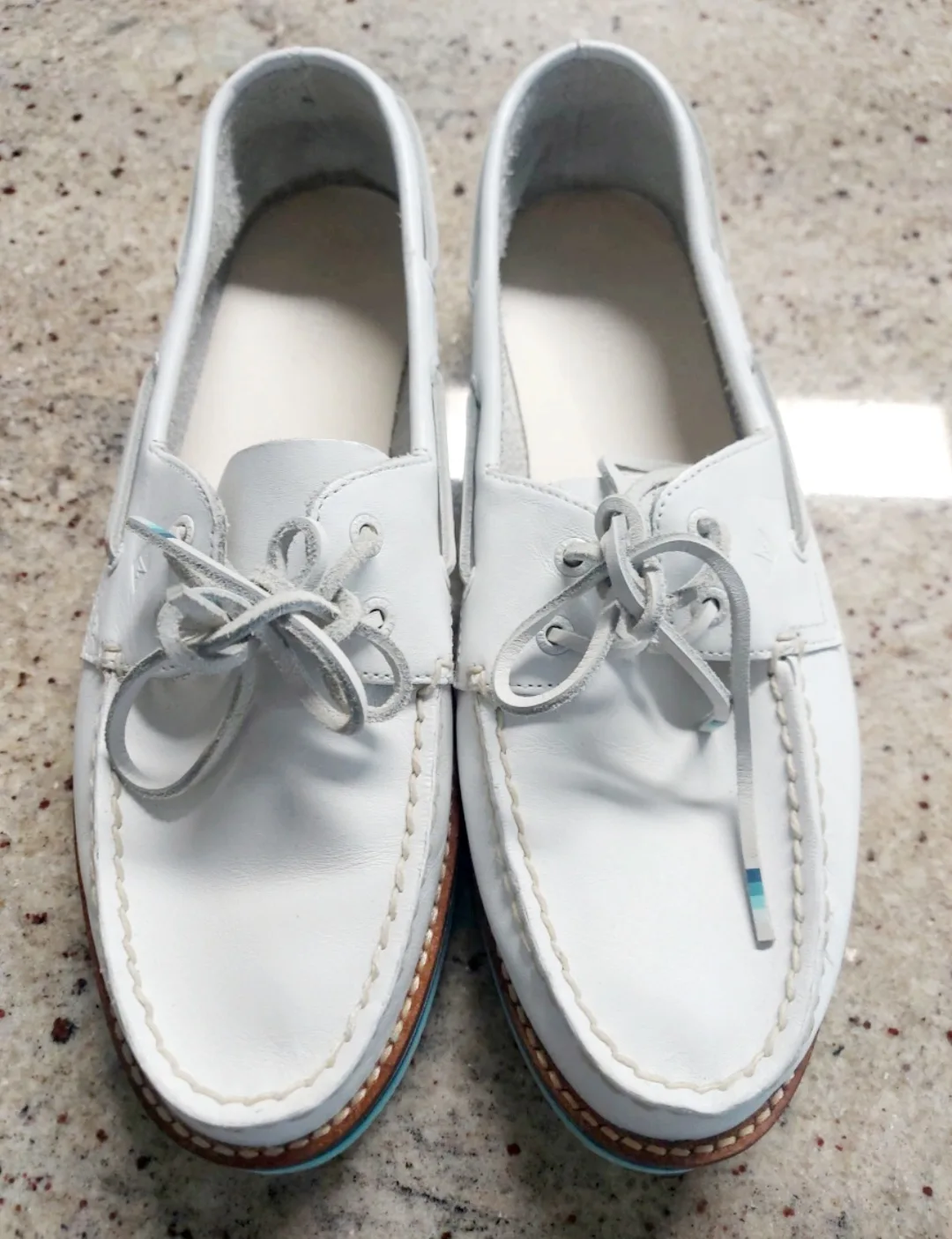 Sperry Top-Sider White Leather Boat Shoes thumbnail