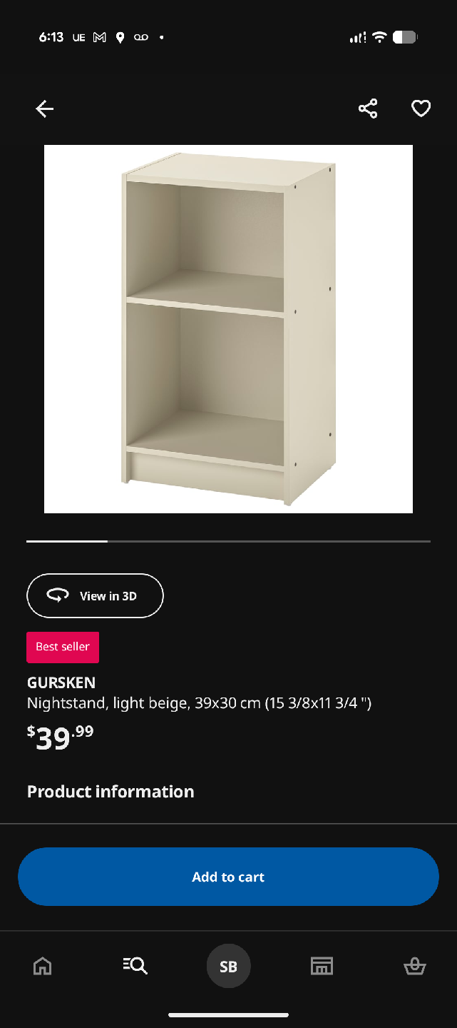 IKEA Gursken Nightstand - Light Beige & Drawer unit - photo 2