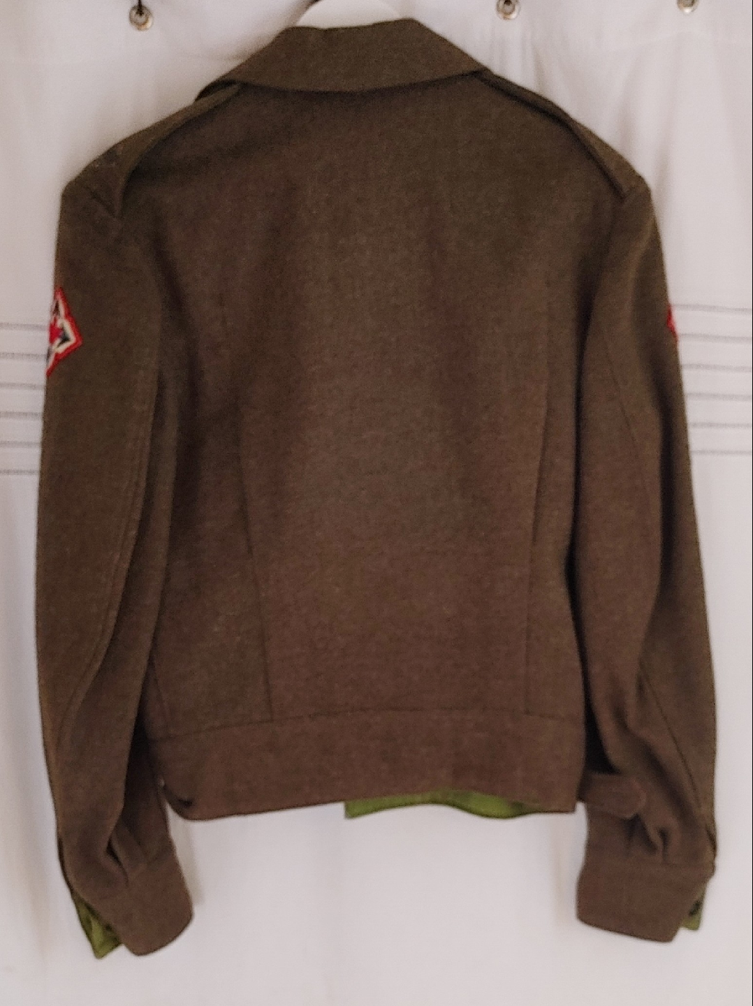 Vintage Wool Military Jacket - Olive Green - photo 2