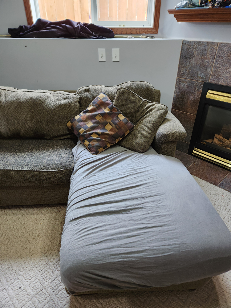 Large Sectional Sofa - Brown/Olive Green - photo 2