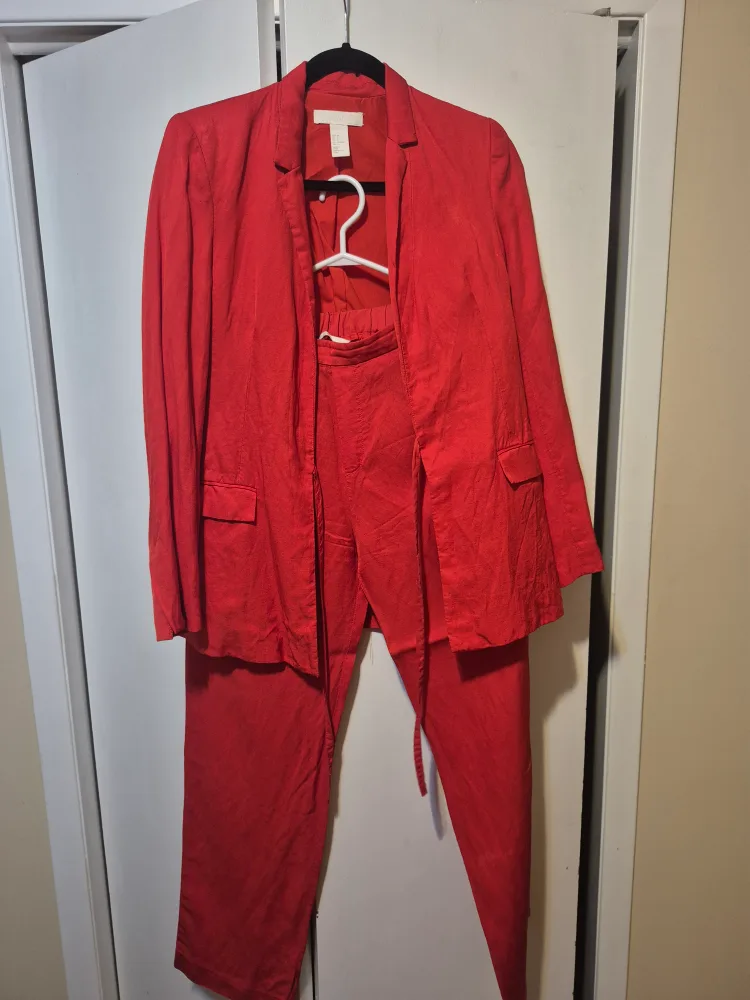 H&M Red Blazer and Pants Set - Size 4 or 6 thumbnail