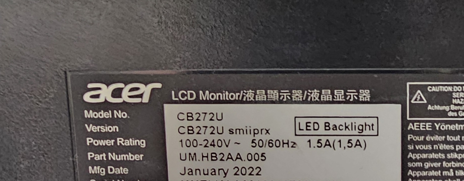 27-inch LED Acer Monitor (CB272U) - photo 2