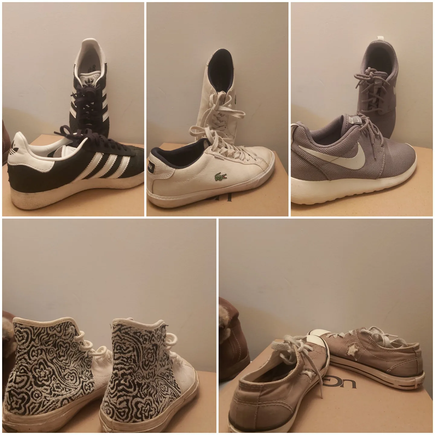 Assorted Shoes: Adidas, Lacoste, Nike, Vans, Converse thumbnail