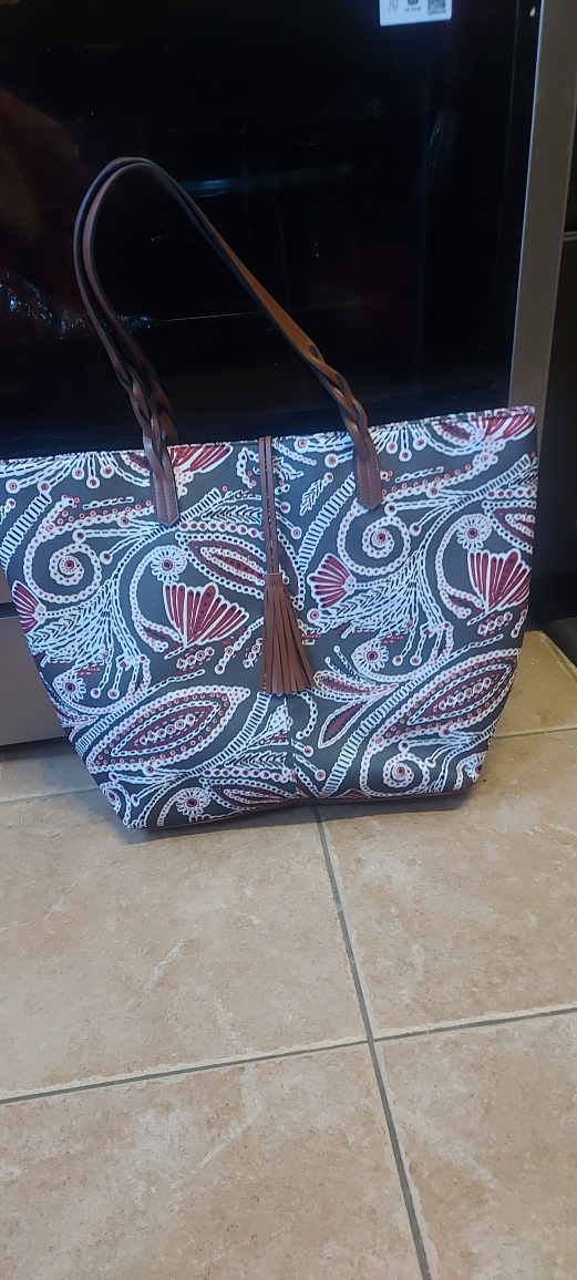 Tote Bag with Paisley Pattern 20" W 14" H