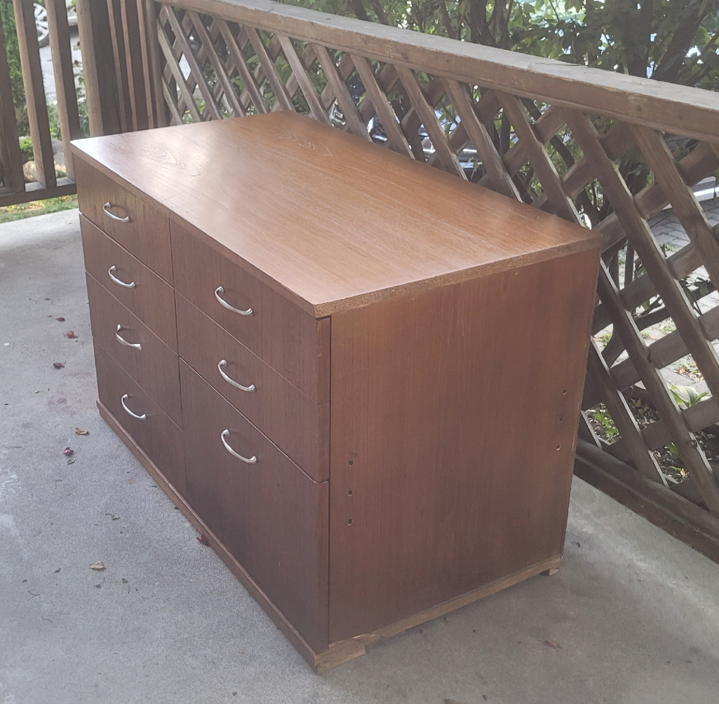 Teak "look" Wood Dresser with Six Drawers - photo 2