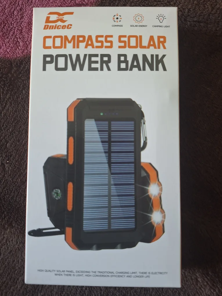 NEW 10000 mAh Solar Power Bank w/ Flashlight 🔋 🔦 thumbnail