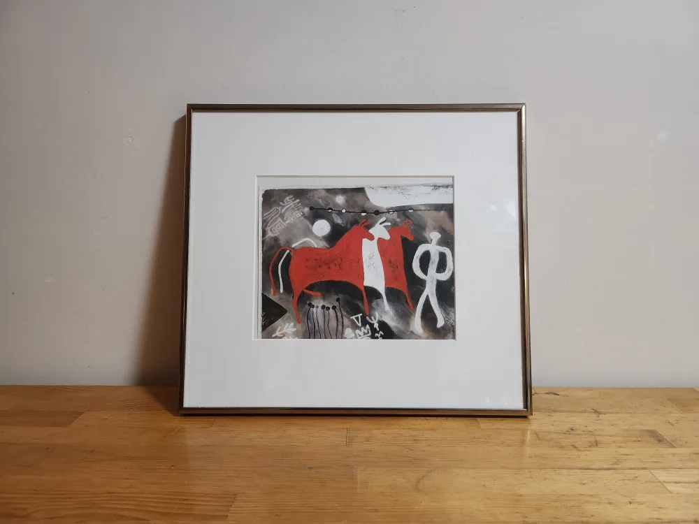 Canadian Framed Art - Red Horse and Figure 🥕 image indicator(3)