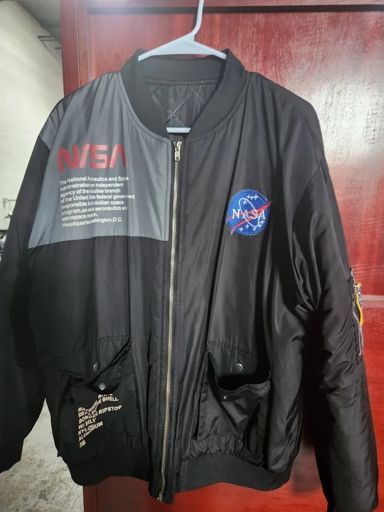 NASA Bomber Jacket - Black, Nylon & Aluminum thumbnail