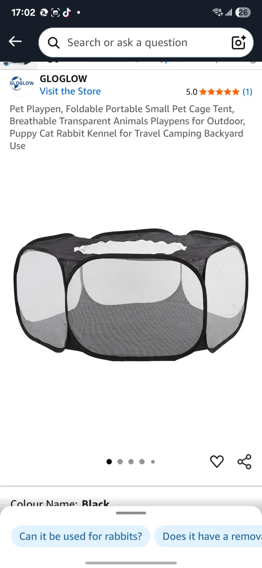 Gloglow Foldable Playpen - Black thumbnail