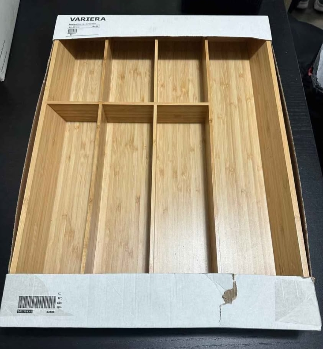 IKEA VARIERA Bamboo Cutlery Tray, 15"x20"