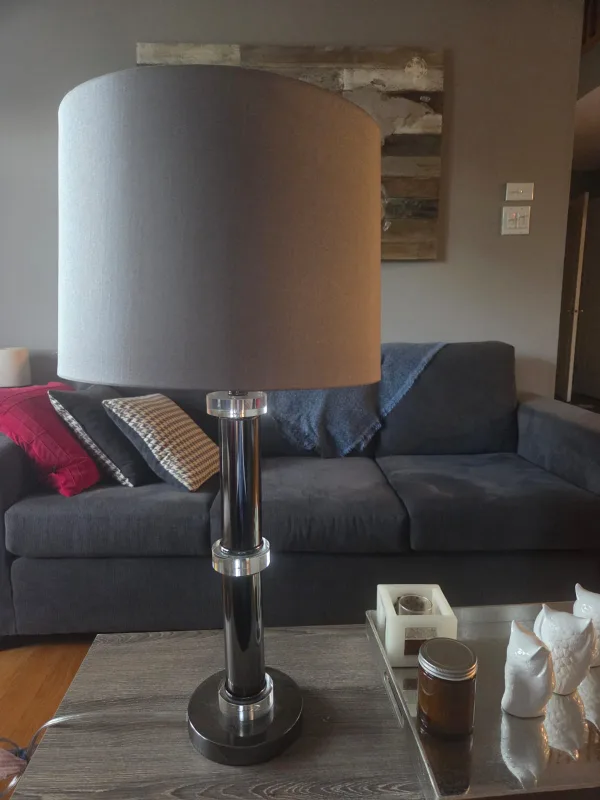 Table Lamp with Grey Shade