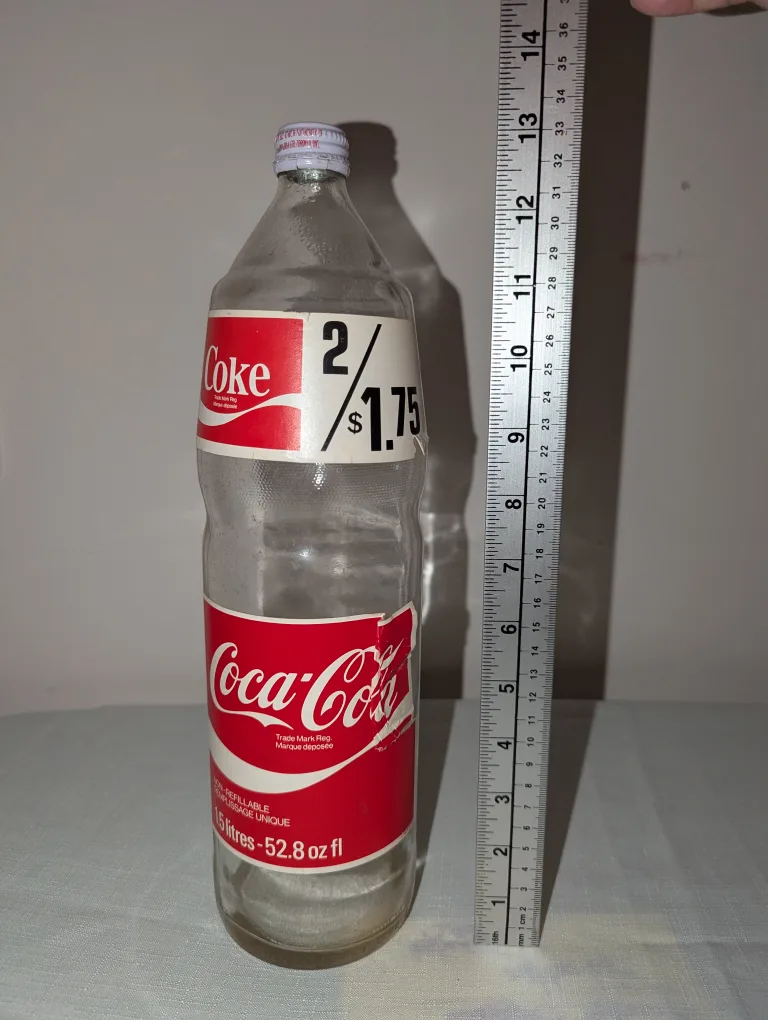Coca Cola 1970s non Refillable 1.5 Litre Glass Bottle thumbnail