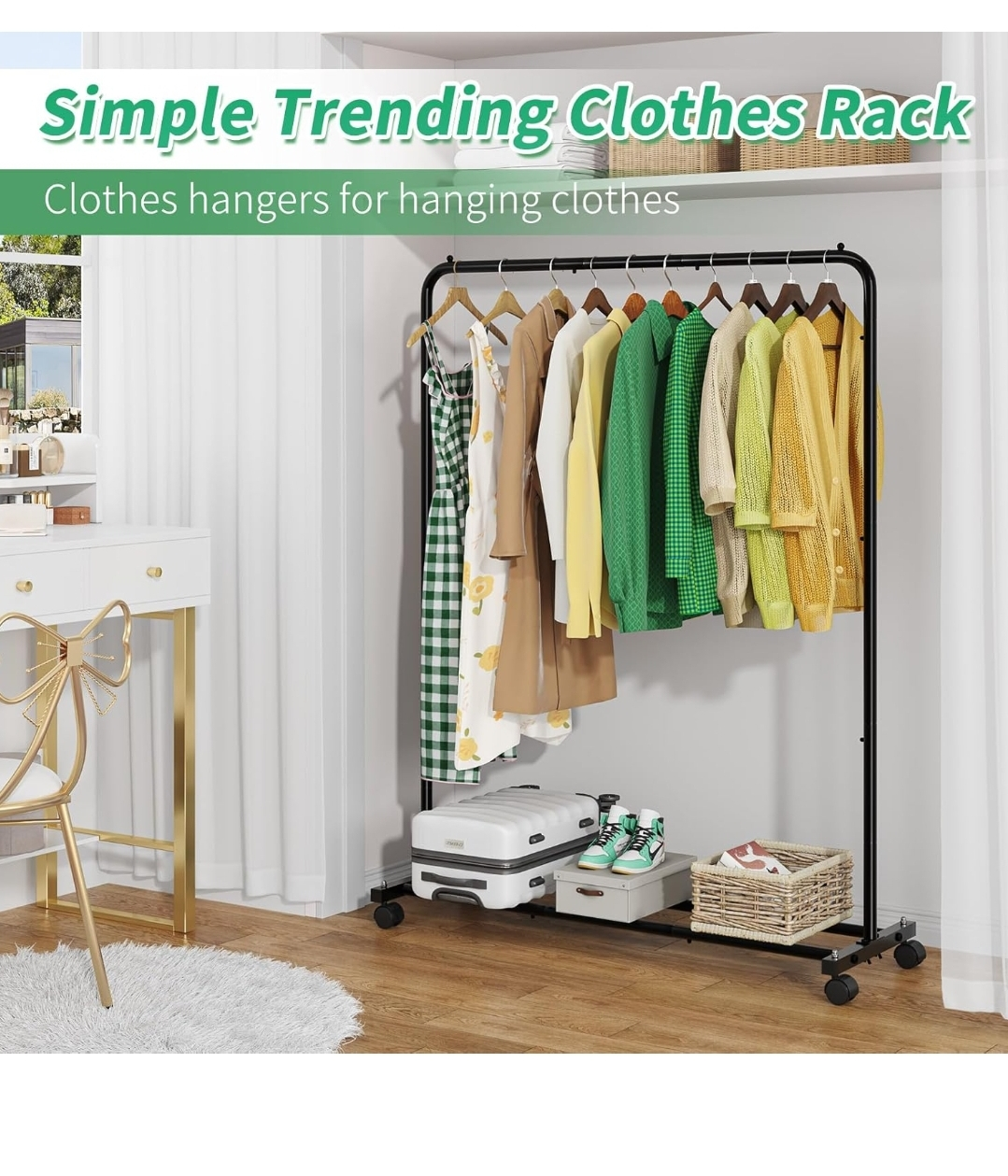 Rolling Clothes Rack - Heavy Duty - photo 4