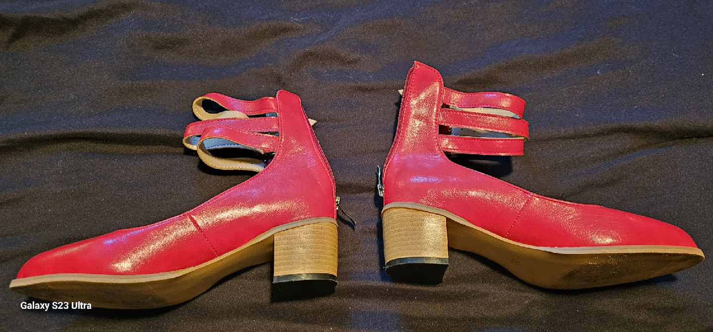 Red Ankle Strap Heels - Size 38 - photo 2