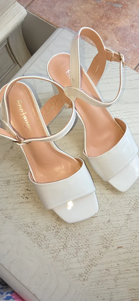 Enelauge White Heels - Size 40 thumbnail