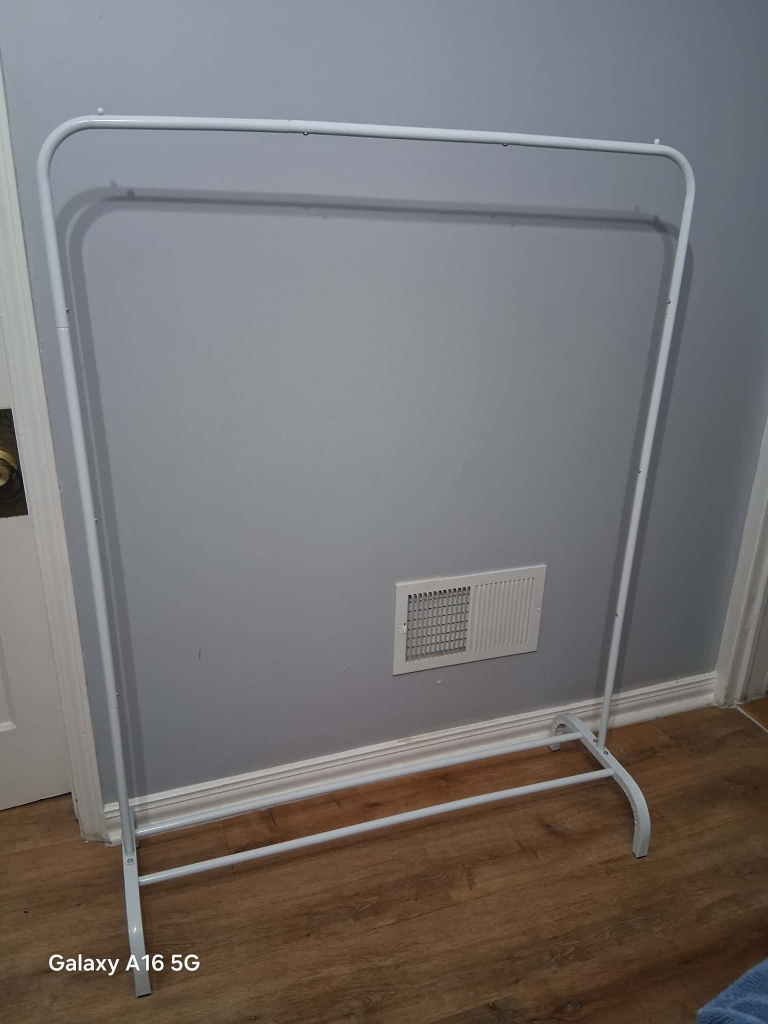 White Metal Clothing Rack - 59" Tall